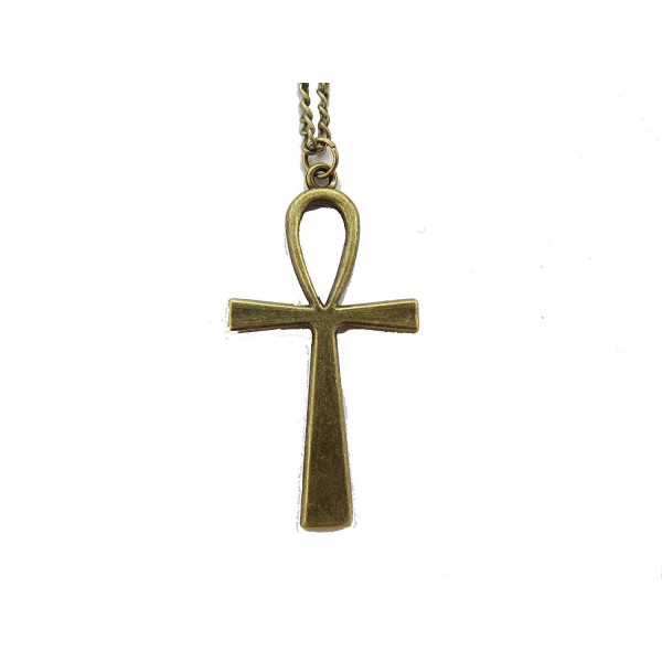 Ancient Bronze Ankh Necklace - Crux Necklace - Egyptian Necklace-simple Cross Necklace - Key of Life - CI12DD9M21B
