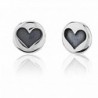 925 Sterling Silver Small Round Stamped Heart Stud Earrings - C311LSHOYOT