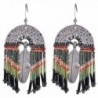 BeadChica Handmade Tribal Leaf Dangle Earrings for Women Beadwork Jewelry - Color 4 - CW17YQ0IYH3