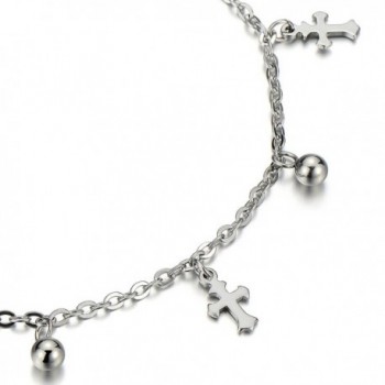 Stainless Anklet Bracelet Dangling Crosses in Women's Anklets