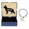 Dog Breed Love Dog Paw Silhouette Gift Charm Bracelet Silver-Tone Bracelet Jewelry Box - CH12NR3RP0P