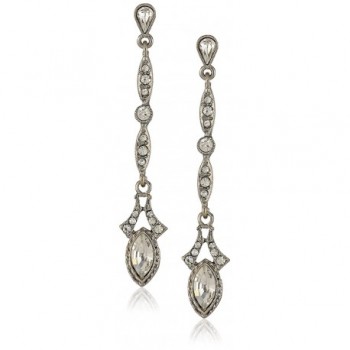 Downton Abbey "Jewelry Boxed Collection" Silver-Tone Glass Crystal Drop Earrings - CW11FM4JS3L