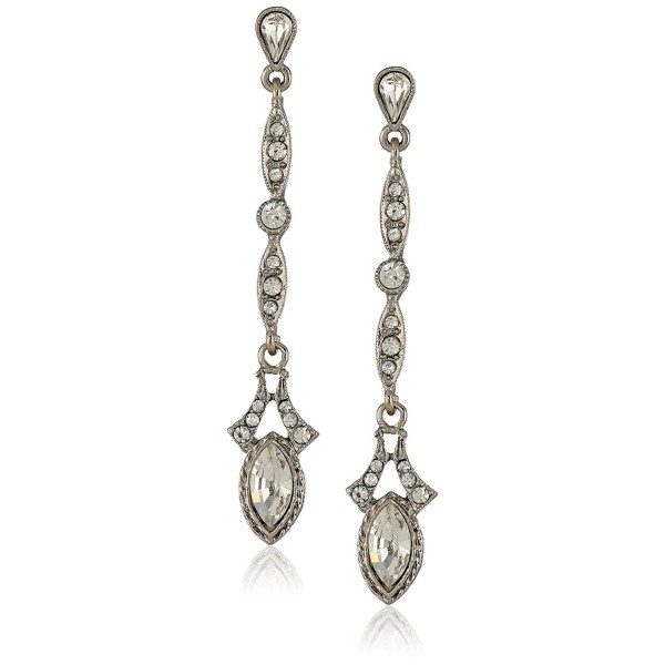Downton Abbey "Jewelry Boxed Collection" Silver-Tone Glass Crystal Drop Earrings - CW11FM4JS3L