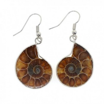 Justinstones Natural Ammonite Fossil Earrings