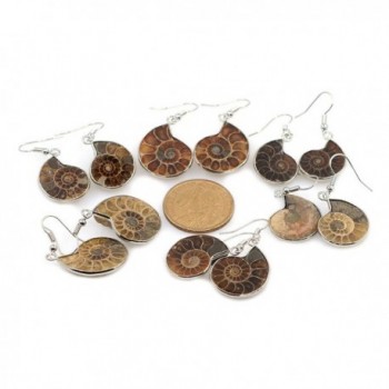 Justinstones Natural Ammonite Fossil Earrings in Women's Drop & Dangle Earrings