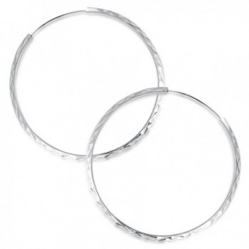 MBLife 925 Sterling Silver Diamond-Cut Large Hoop Earrings (Diameter 2 Inches) - CV11T5KL4D5