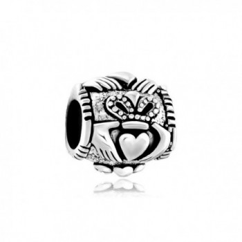 Charmed Craft Sterling Silver Celtic Friendship Claddagh Charms Beads Jewelry Fit Pandora Charm Bracelet - CU128I1U5LX