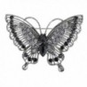 Alilang Antique Inspire Grey Silvery Tone Crystal Rhinestones Butterfly Pin Brooch - CQ115YFMF3D