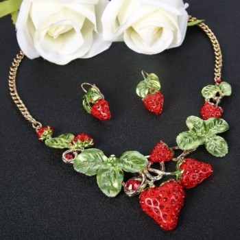 EVER FAITH Austrian Strawberry Gold Tone in Women's Jewelry Sets