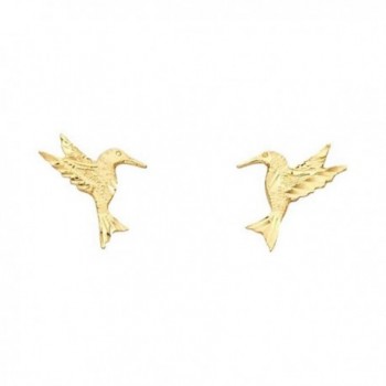 Women's 14k Yellow Gold Hummingbird Small Tiny Baby Post Earrings (0.47 in x 0.43 in) - CD12IIVNG05