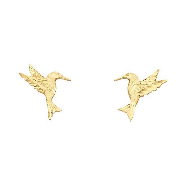 Women's 14k Yellow Gold Hummingbird Small Tiny Baby Post Earrings (0.47 in x 0.43 in) - CD12IIVNG05