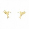 Women's 14k Yellow Gold Hummingbird Small Tiny Baby Post Earrings (0.47 in x 0.43 in) - CD12IIVNG05