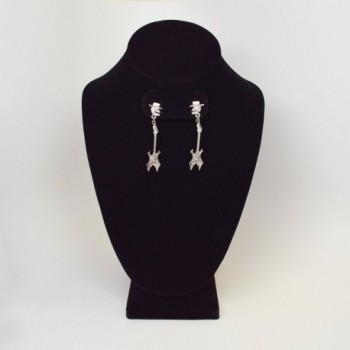 Gothic Musician Guitar Silver Earrings