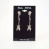 Gothic Musician Guitar Silver Earrings in Women's Drop & Dangle Earrings