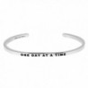 Mantra Phrase: ONE DAY AT A TIME - 316L Surgical Steel Cuff Band - CD12N8P5U1X