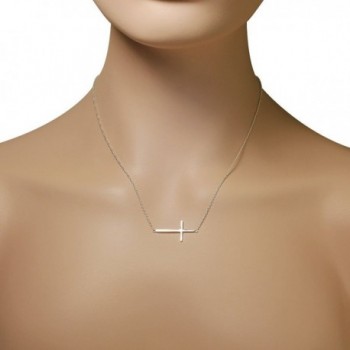 Sterling Silver Sideways Pendant Necklace in Women's Pendants