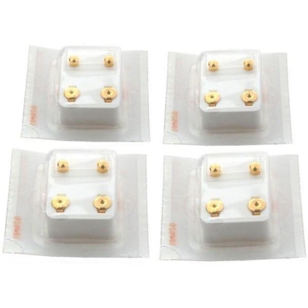 4 24K Gold Earrings Plated Ball Stud Piercing Jewelry - C8111SC1NV1