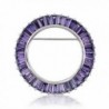 Bling Jewelry 925 Silver Baguette CZ Simulated Amethyst Circle of Life Pin - C211616VCLZ