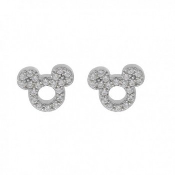 Disney Women's and Girls Jewelry Mickey Mouse Sterling Silver Cubic Zirconia Stud Earrings - C6186XYY7S8