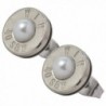 Little Black Gun Thin Nickel Plated 40 S&W Bullet Shell Crystal Stud Earrings in Frost - CW12N2T1IRR