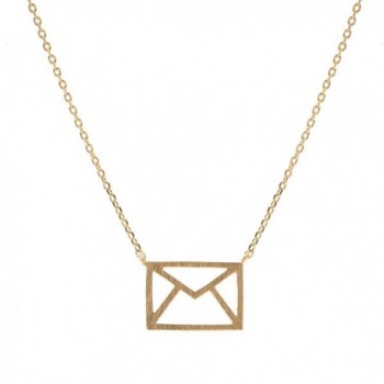 chelseachicNYC Handcrafted Brushed Metal Cut Out Envelope Necklace - CX128HNPWBZ