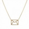 chelseachicNYC Handcrafted Brushed Metal Cut Out Envelope Necklace - CX128HNPWBZ