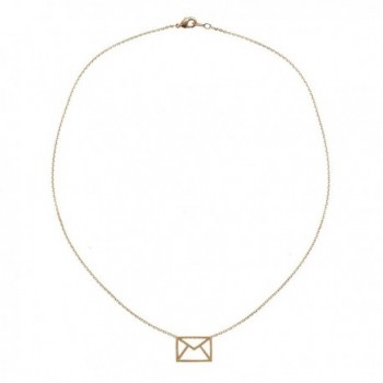 chelseachicNYC Handcrafted Brushed Envelope Necklace in Women's Pendants