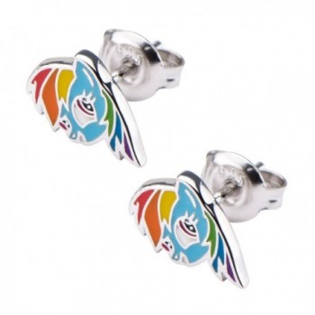 Hasbro Jewelry My Little Pony Rainbow Dash Women's 925 Sterling Silver Stud Earrings - C8185H4UX39