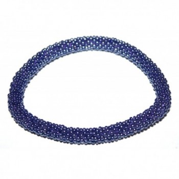 Crochet Glass Seed Bead Bracelet Roll on Bracelet Nepal Bracelet - CK127XRNY5H