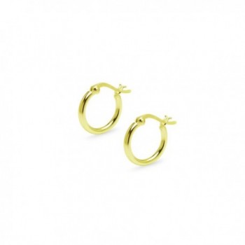 Yellow Flash Sterling Silver Earrings - 15mm-Yellow Gold Flash Sterling Silver - CV185KI97OA
