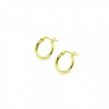 Yellow Flash Sterling Silver Earrings - 15mm-Yellow Gold Flash Sterling Silver - CV185KI97OA