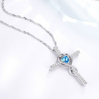 Infinity Birthstone Aquamarine Anniversary Girlfriend in Women's Y-Necklaces