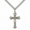 Sterling Silver Crucifix Pendant with 24" Stainless Steel Heavy Curb Chain. - CZ12836JL7R