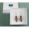 Coffee Genuine Earrings Volcanic Accents