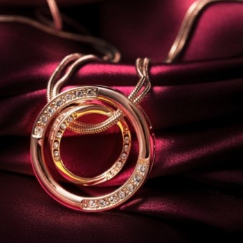 Fancydeli Plated Circle Pendant Necklace