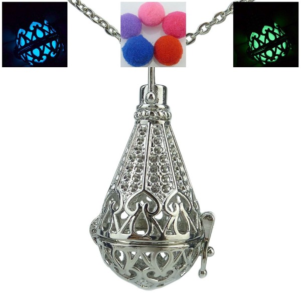 Fairy Glow in the Dark Icecream Microphone Locket Aromatherapy Essential Fragrance Necklace - CR124YY0D9H