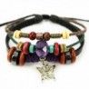 Wild Wind (TM) Sliver Butterfly Pendant Rhinestone Red Bead Wood Adjustable Totem Lovely Wrap Bracelet - CJ1218Z4V6B