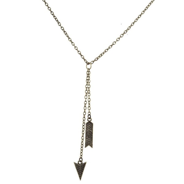 Lux Accessories Boho Burnished Gold Arrow and Spike Lariat Sexy-Y Necklace - CQ12MS3BRXR