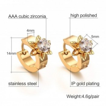 Womens Stainless Diamond Solitaire Earrings