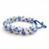 Hand Crafted Vintage Style Porcelain Flower Bird Beads Adjustable Bracelet - CZ117RCP8V7