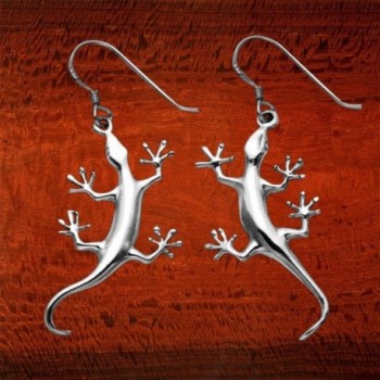 Sterling Silver Gecko Wire Earrings