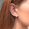 10mm Round Zirconia Paved Earrings