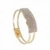 Lisingtool Women's Elegant Bangle Bracelet - Crystal Cuff Bling Gift - Gold - CE12G1YHETF