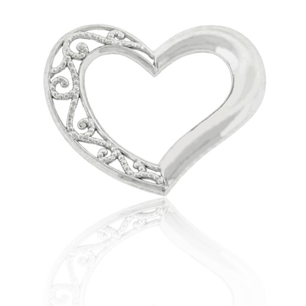 White Gold Small Floating Heart Charm- 10k - CO1104BPGNX