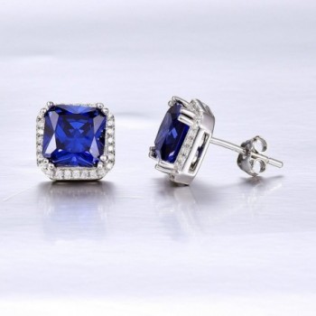 BONLAVIE Sterling Princess Sapphire Zirconia in Women's Stud Earrings