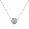 CIShop S925 Sterling Silver Chain Full Diamond Crystal Ball Sparkle Colla Pendant Necklace for Women - CX127ANRXRD
