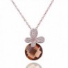 AmDxD Jewelry Gold Plated Women's Necklace Orange AAA Elements Crystal Betterfly Pendant - CN1200RX8SZ
