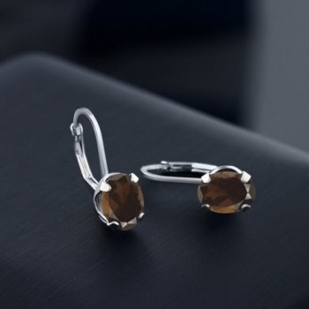 Brown Quartz Silver Plated Earrings