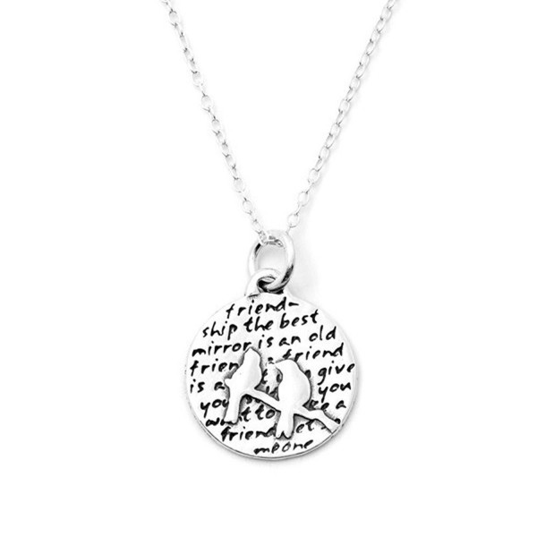 Kevin N Anna Inspirational Sterling Silver Bird Pendant Necklace - Two Birds - CT12M64U96J