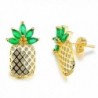 LOHOME Fashion Earrings Gold Tone Pineapple Rhinestone Charm Studs Earring for Womens - Green - CH183KZA48Q